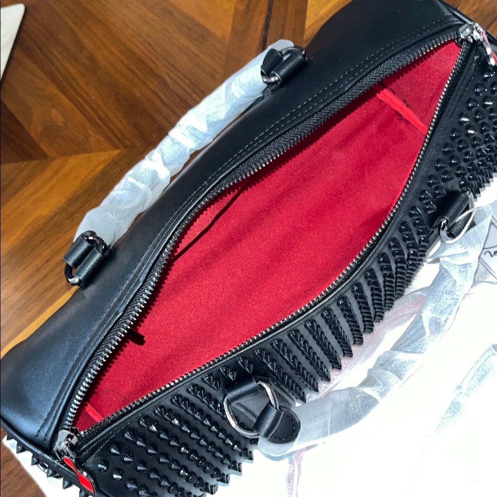 Source Unknown Black Leather Studded Crossbody Ha… - image 6